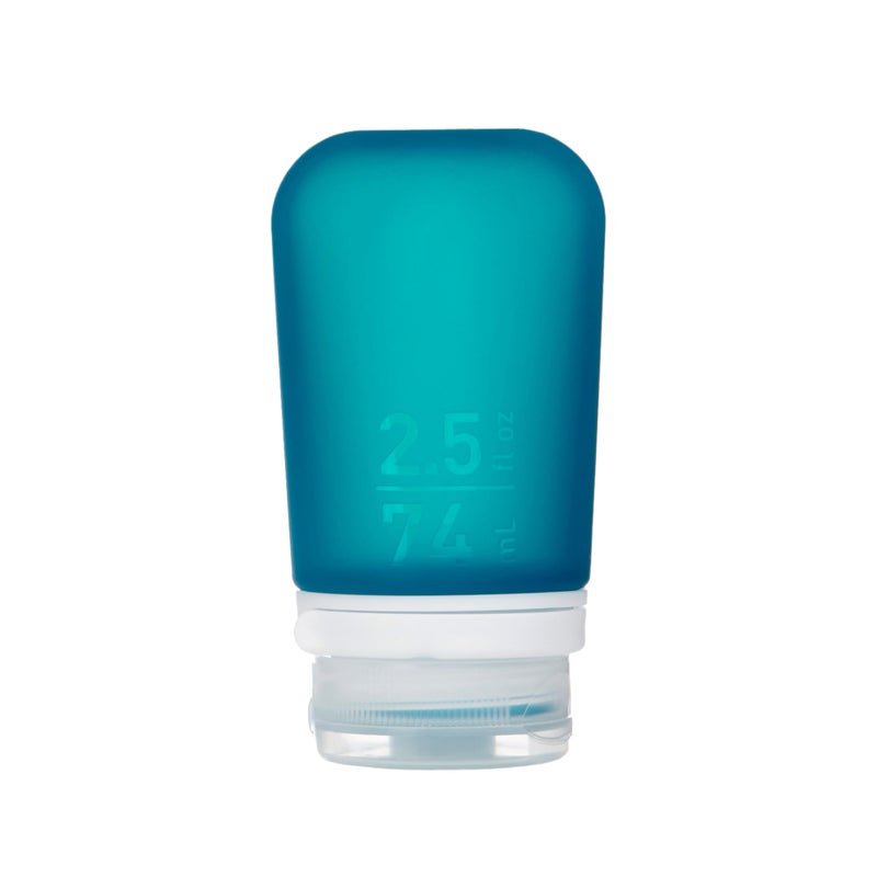humangear GoToob Medium  Refillable Silicone Travel Bottle  Locking Lid  FoodSafe Material  Teal Medium 25 floz 74ml